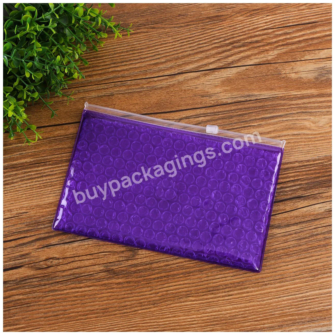 High Quality Logo Printed Pvc Plastic Poly Small Clear Pink Zipper Wrap Pouch Ziplock Bag With Bubble Purple Bubble Mailer - Buy Purple Bubble Mailer,Wrap Ziplock Bag With Bubble,Bubble Pouch Bag Zipper.