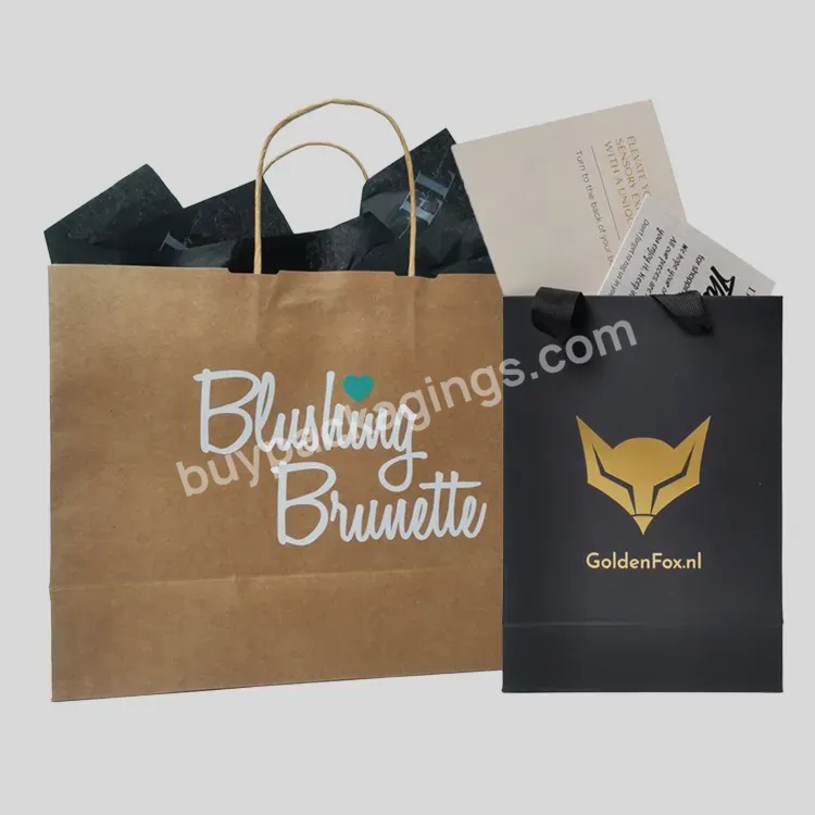 High Quality Low Price Clothing Shopping Kraft Paper Bag Custom Gift Bags With Your Own Logo