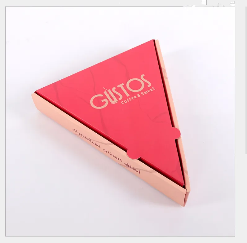 High quality low price Full Size Triangle With Window Italy Pizza Box Slice Pizza Packing Box