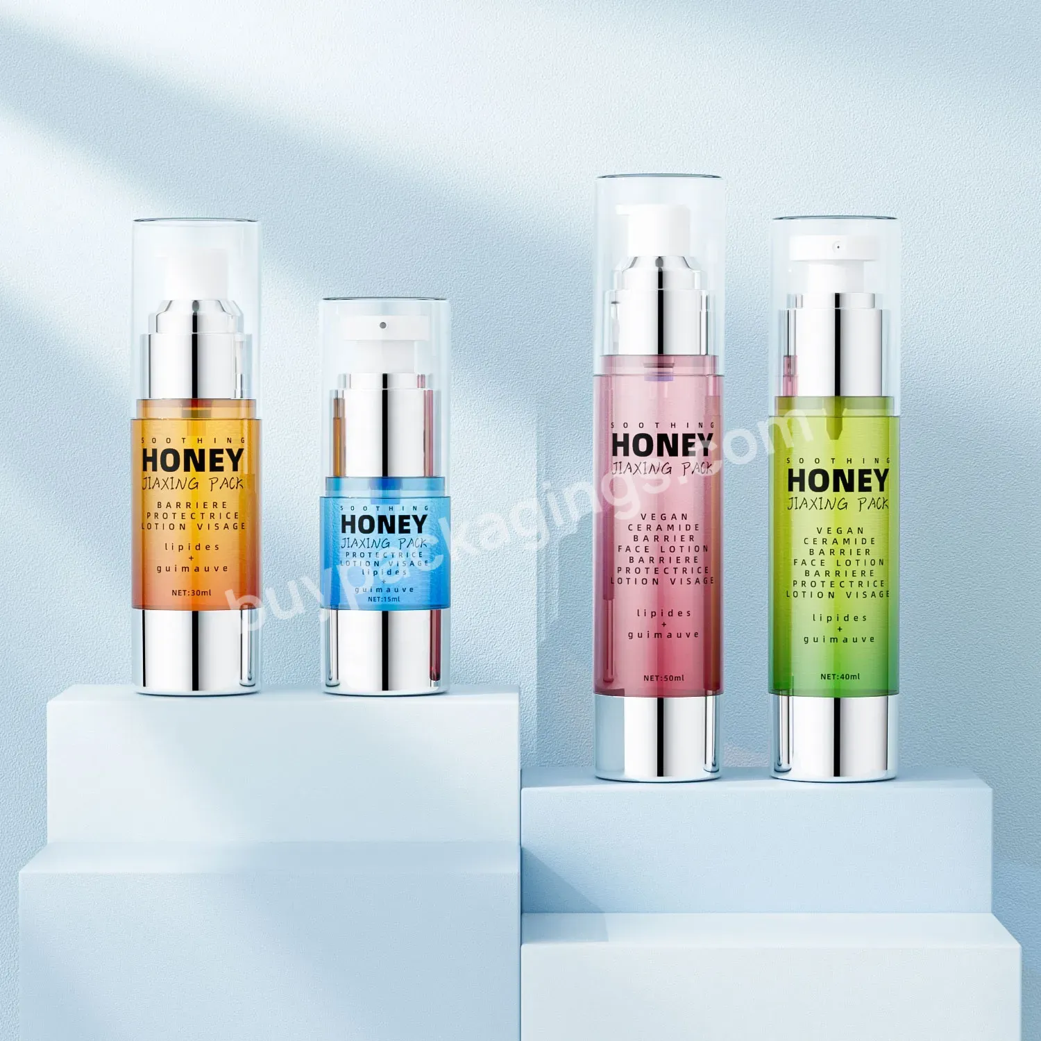 High Quality Luxury Airless Pump Bottle 15ml 30ml 40ml 50ml Color Cosmetics Packaging Face Cream Lotion Bottle