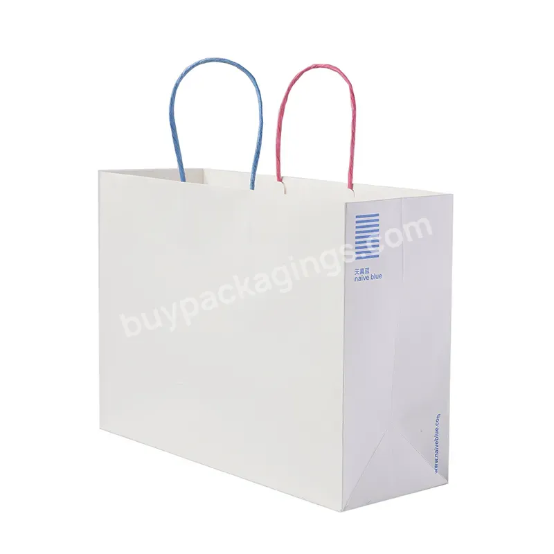 High Quality Luxury Custom Flap Gift Bag Art Paper With Ribbon Hot Stamping Packaging Gift Bag