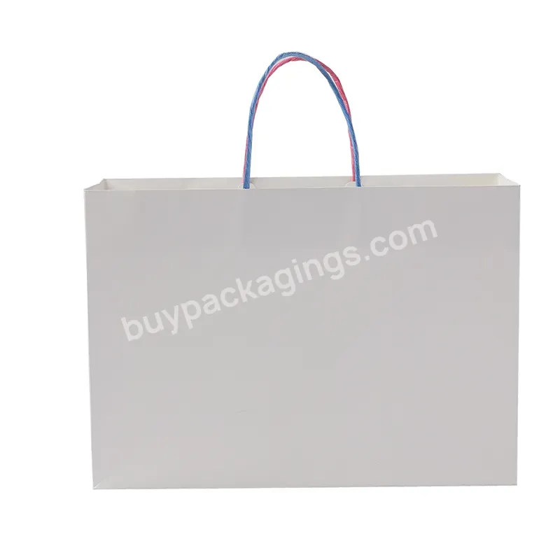 High Quality Luxury Custom Flap Gift Bag Art Paper With Ribbon Hot Stamping Packaging Gift Bag