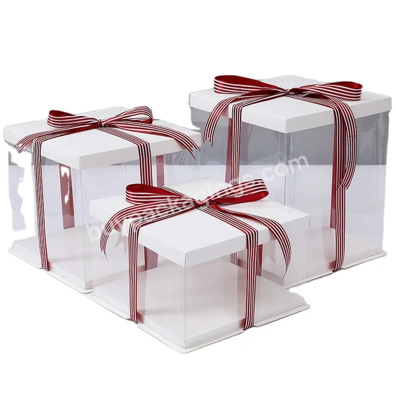 High Quality Luxury Disposable Transparent Square Plastic Cake Box