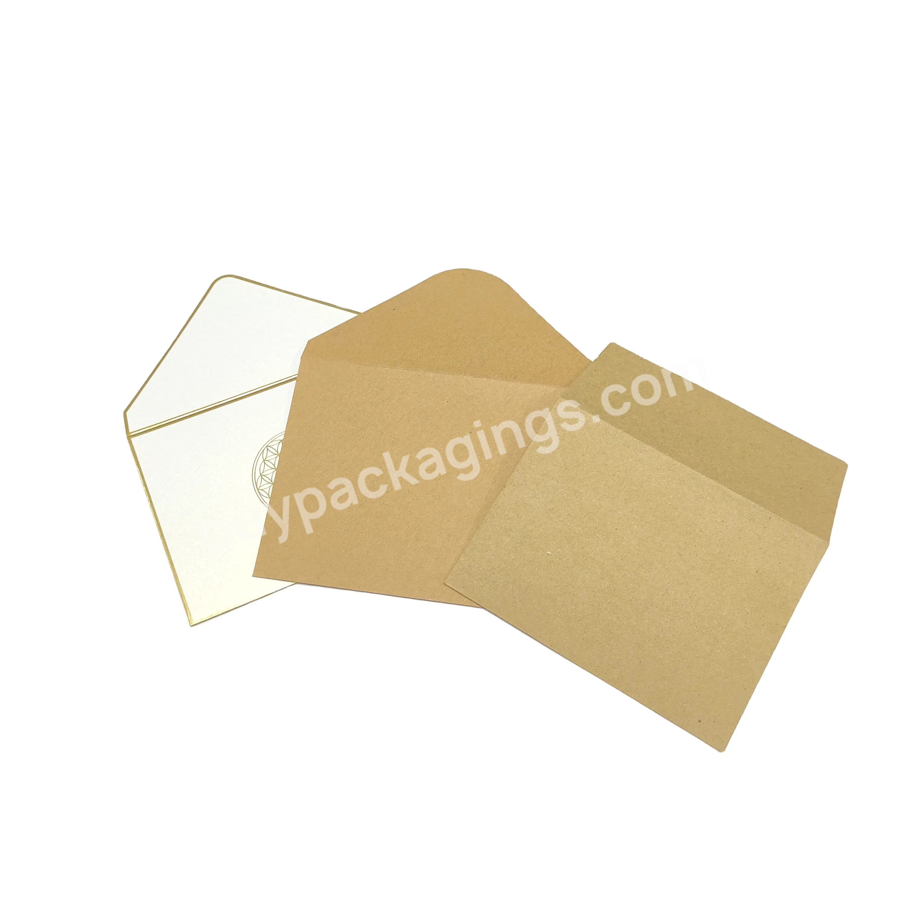 High Quality Luxury Envelopes Printing Gold Foil Logo For Greeting Cards