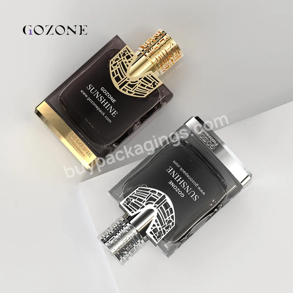 High Quality Luxury Square 100 Ml Glass Perfume Bottle With Gold Cap