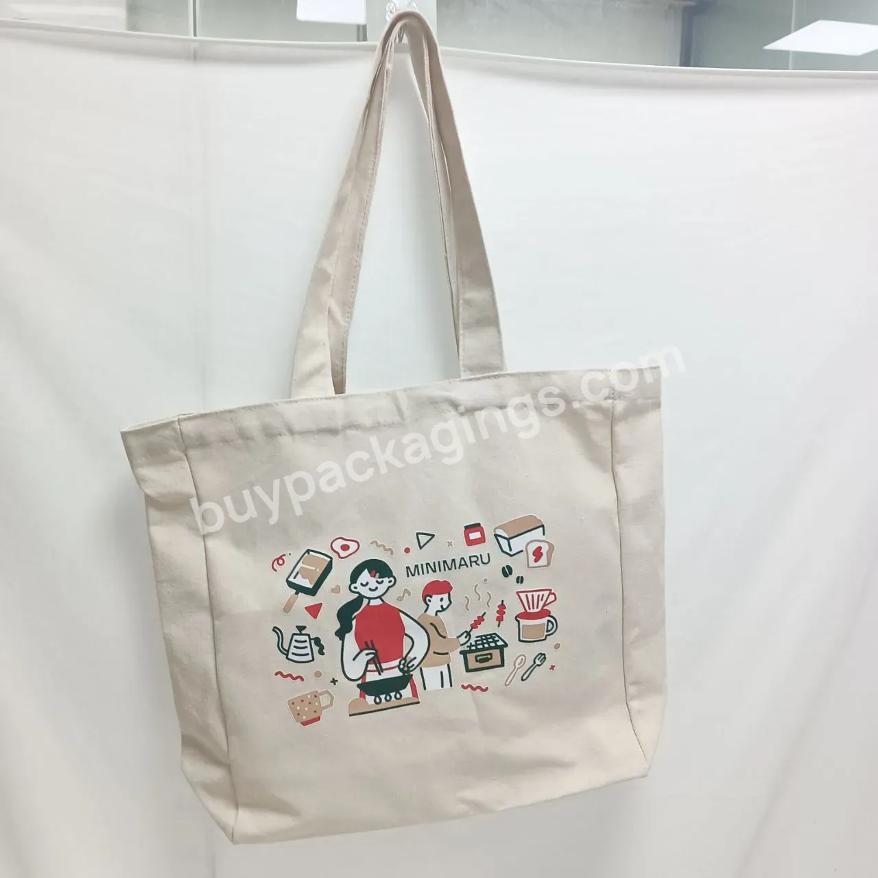 High Quality Made In China Custom Cotton Handbag Reusable Blank Plain Canvas Eco-friendly Tote Bags With Logo