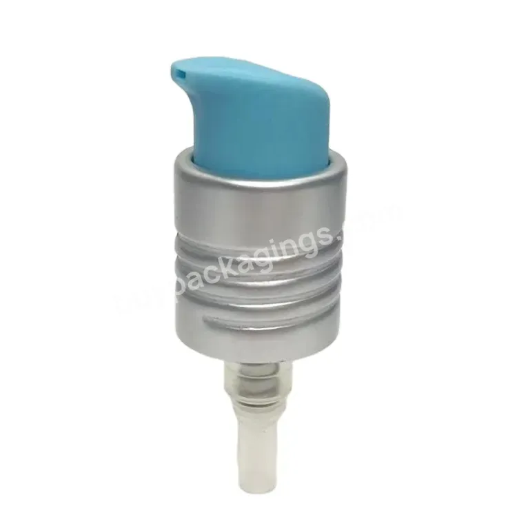 High Quality Matte Blue Cream Pump 24mm Matte Surface Outer Thread Treatment Pump For Lotion