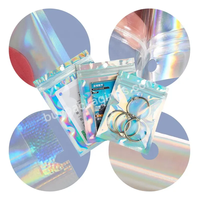 High Quality Mylar Bags 3.5 Custom Printing Die Cut Holographic Holographic Packaging Plastic Bags
