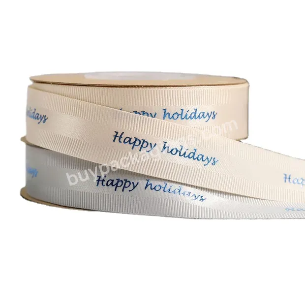 High Quality Own Brand Name Printed Raised Gold Foil Printing White Satin Ribbon With Logo - Buy White Satin Ribbon,Gold Foil Ribbon,Gift Ribbons.