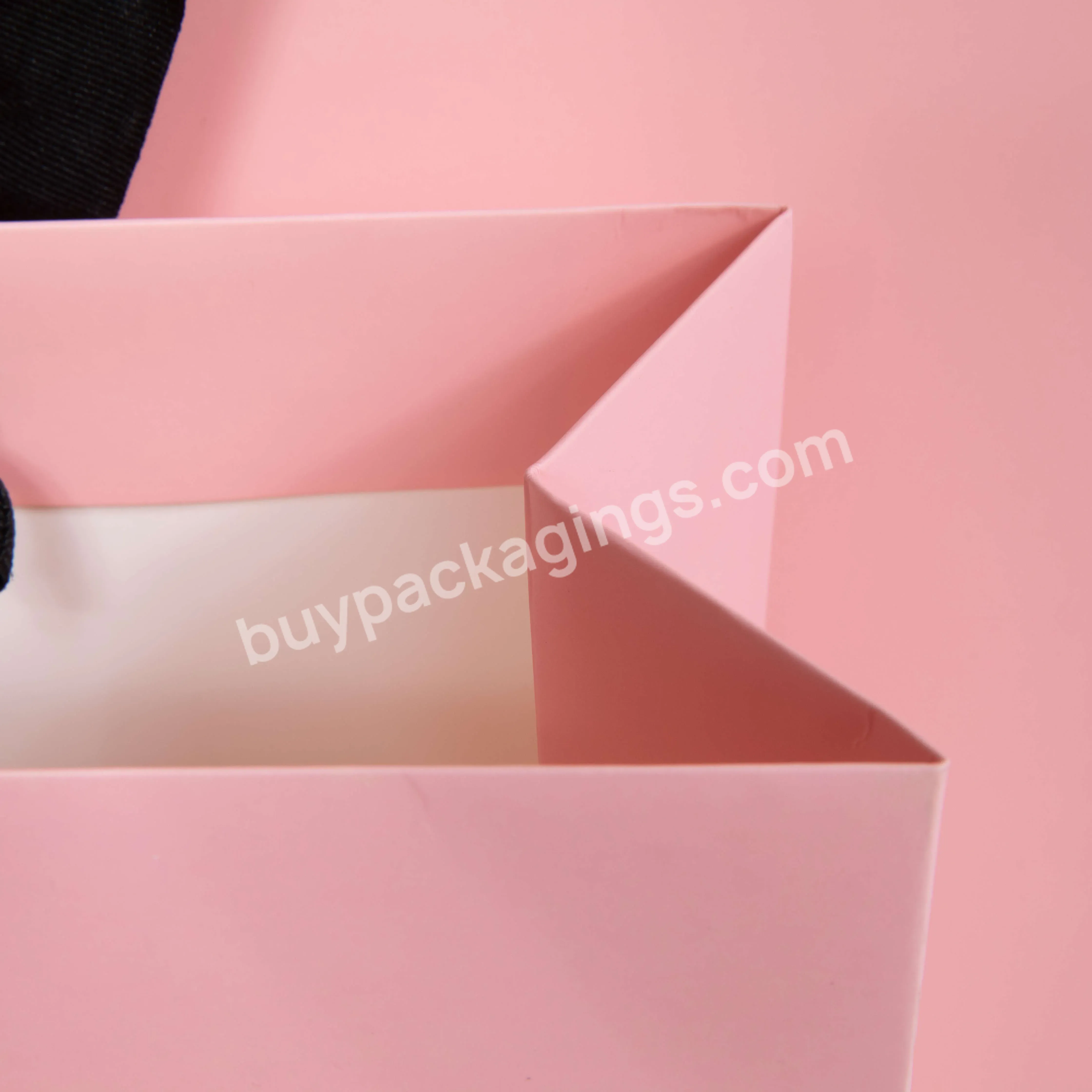 High Quality Packaging Garment Blue Hand Custom Uv Logo Paper Bag Shopping Gift Bag