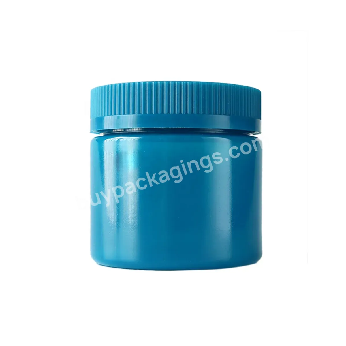 High Quality Pet Jar Blue Empty Plastic Pet Jars Child Resistant 6oz Pet Plastic Wide Cream Jars