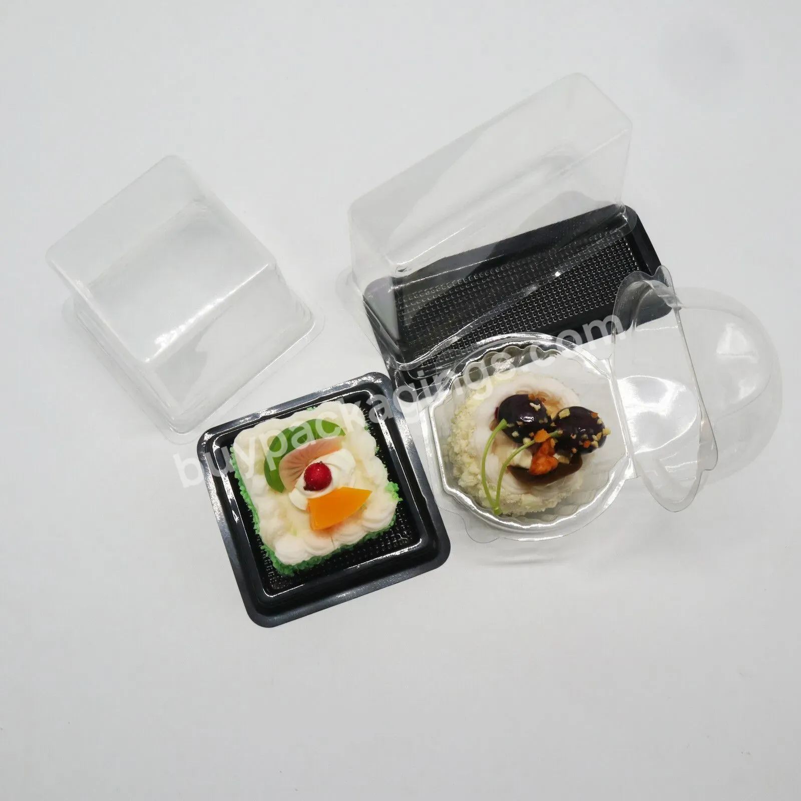 High Quality Pet Single Slice Cake Container Cupcakes Transparent Disposable Cheese Cake Containers Clear Cake Box