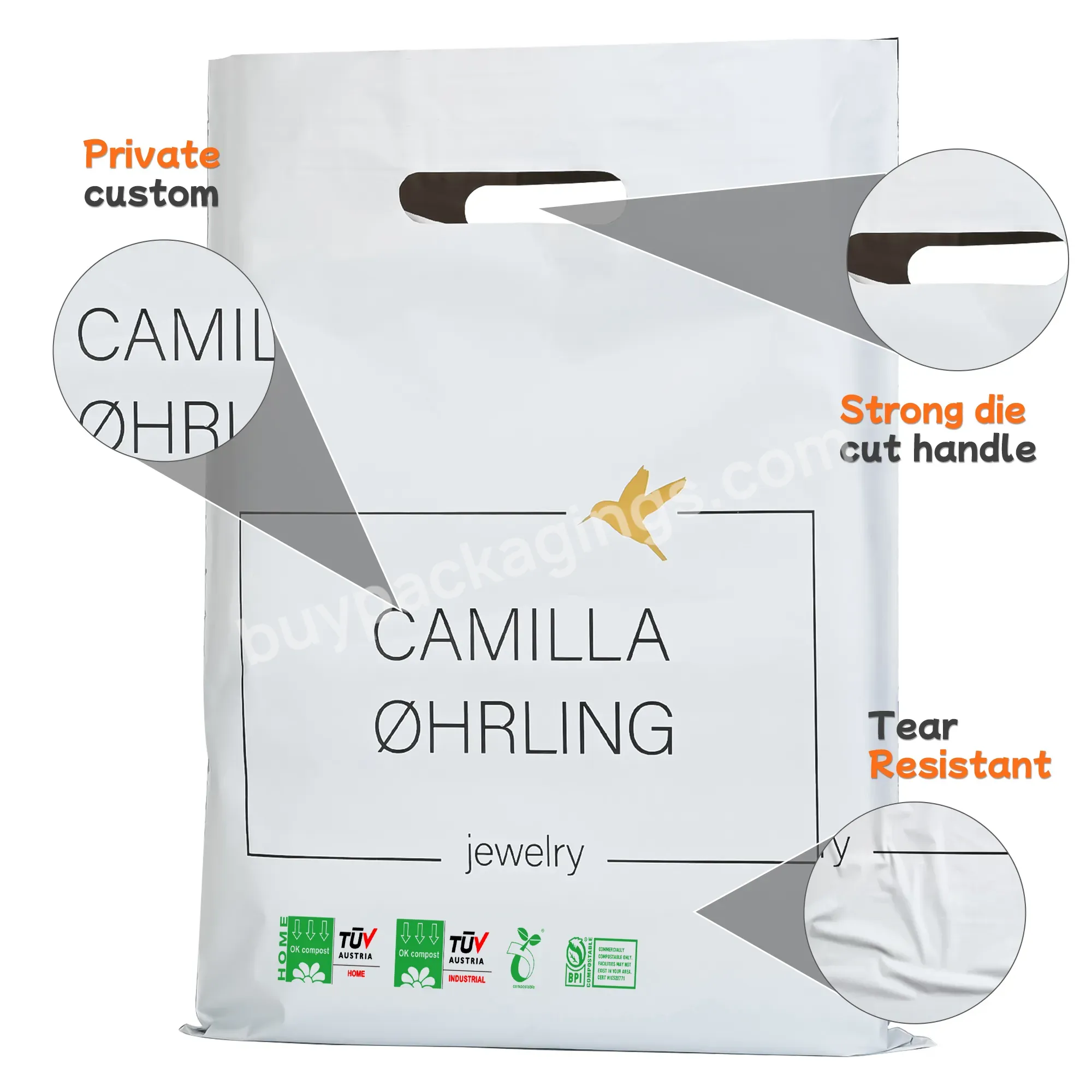 High Quality Plastic Bags Eco-friendly Custom Logo Printed Handle Biodegradable Shopping Bags With Logos