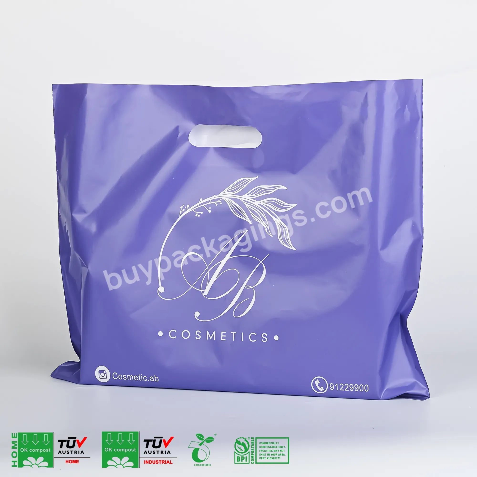 High Quality Plastic Bags Eco-friendly Custom Luxury Shopping Bag Handle Biodegradable Bag For Packaging With Logo