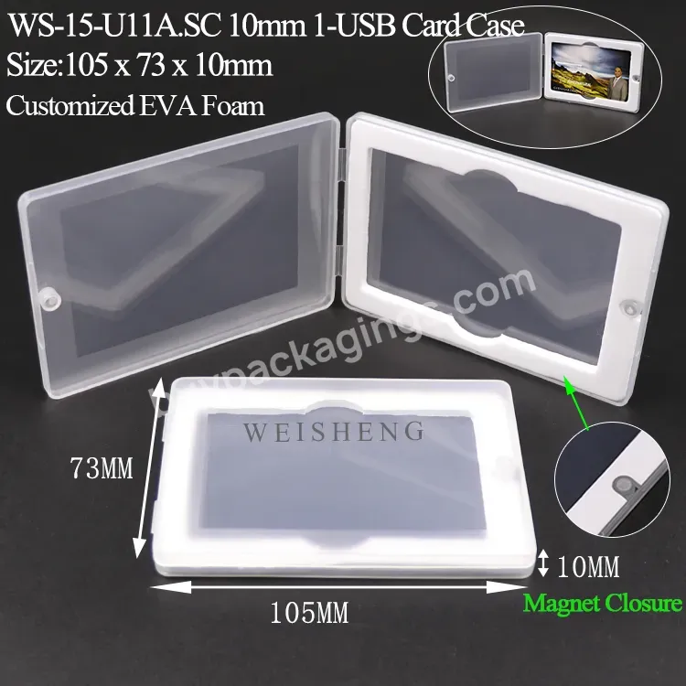 High Quality Plastic Name Card Box Wedding Credit Card Disk Safe Gift Box For Usb Pen Drive Sd Card Packaging Case