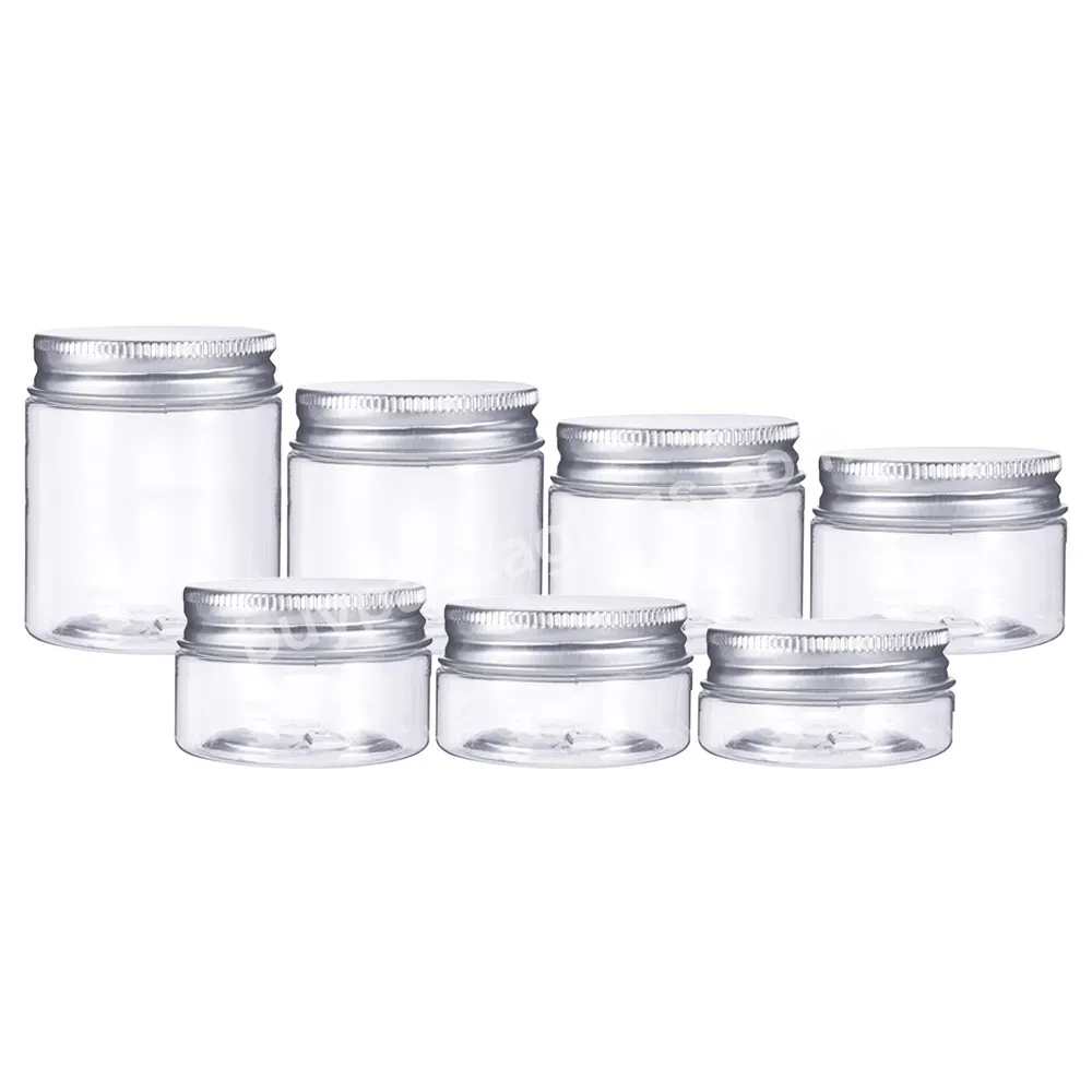 High Quality Plastic Packaging With Aluminum Screw Cap 30g 40g 50g 60g 80g 120g Empty Clear Wide Mouth Skin Care Cream Jar
