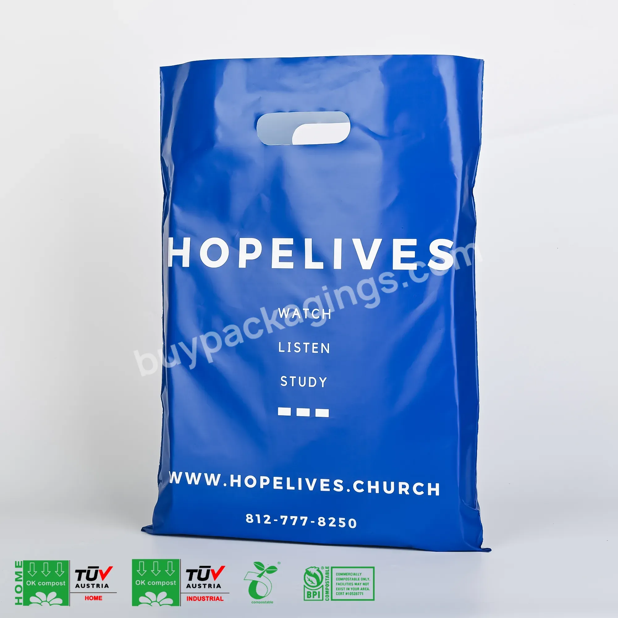 High Quality Plastic Shopping Bag Eco-friendly Custom Handle Bag Biodegradable Custom Plastic Bag