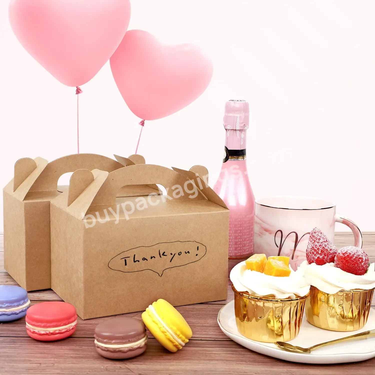 High Quality Portable Bread Gift Box Tiramisu Cheesecake Packaging Box Mousse Paper Cake Box With Handle