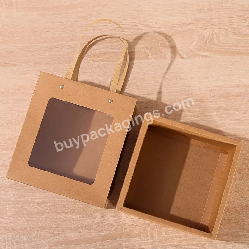 High Quality Portable Gift Box With Window For Wedding Party Drawer Packing Paper Boxes Custom Cardboard Box