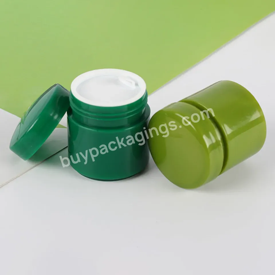 High Quality Pp Eco-friendly Empty 15ml 20ml Cream Custom Color Container Green Cosmetic Cream Jar