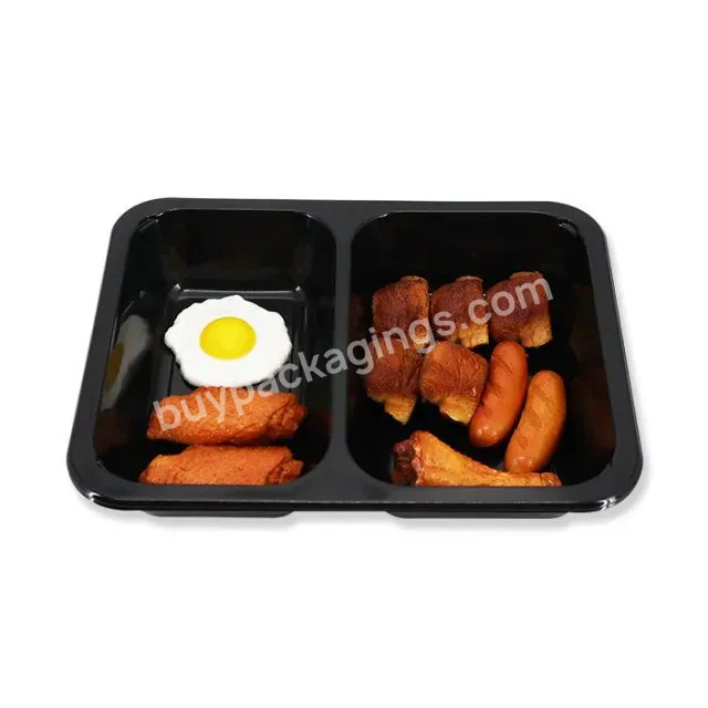 High Quality Pp Microwave Plastic Divided Blister Food Container Black Disposable Takeout Lunch Box