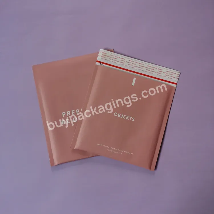 High Quality Premium Waterproof Paper Kraft Bubble Mailers Pink Shopping Bags