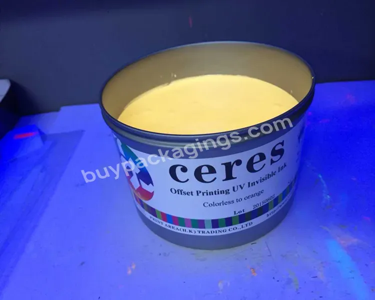 High Quality Print Area Ceres Uv Offset Printing Invisible Ink,Oranfge,1kg/can