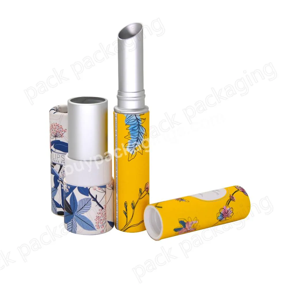 High Quality Private Label Lip Stick Container Round Custom Tube Packaging Lip Balm Tube Twist up Cosmetic Paper Lipstick Tube