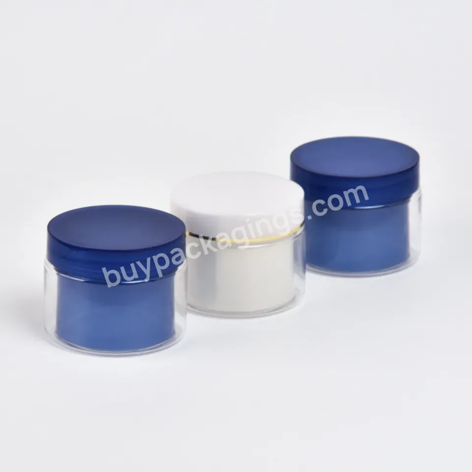 High Quality Ps Thick Plastic Cosmetic Set Blue Plastic Spray Bottle Body Lotion Skin Care Cream Jar