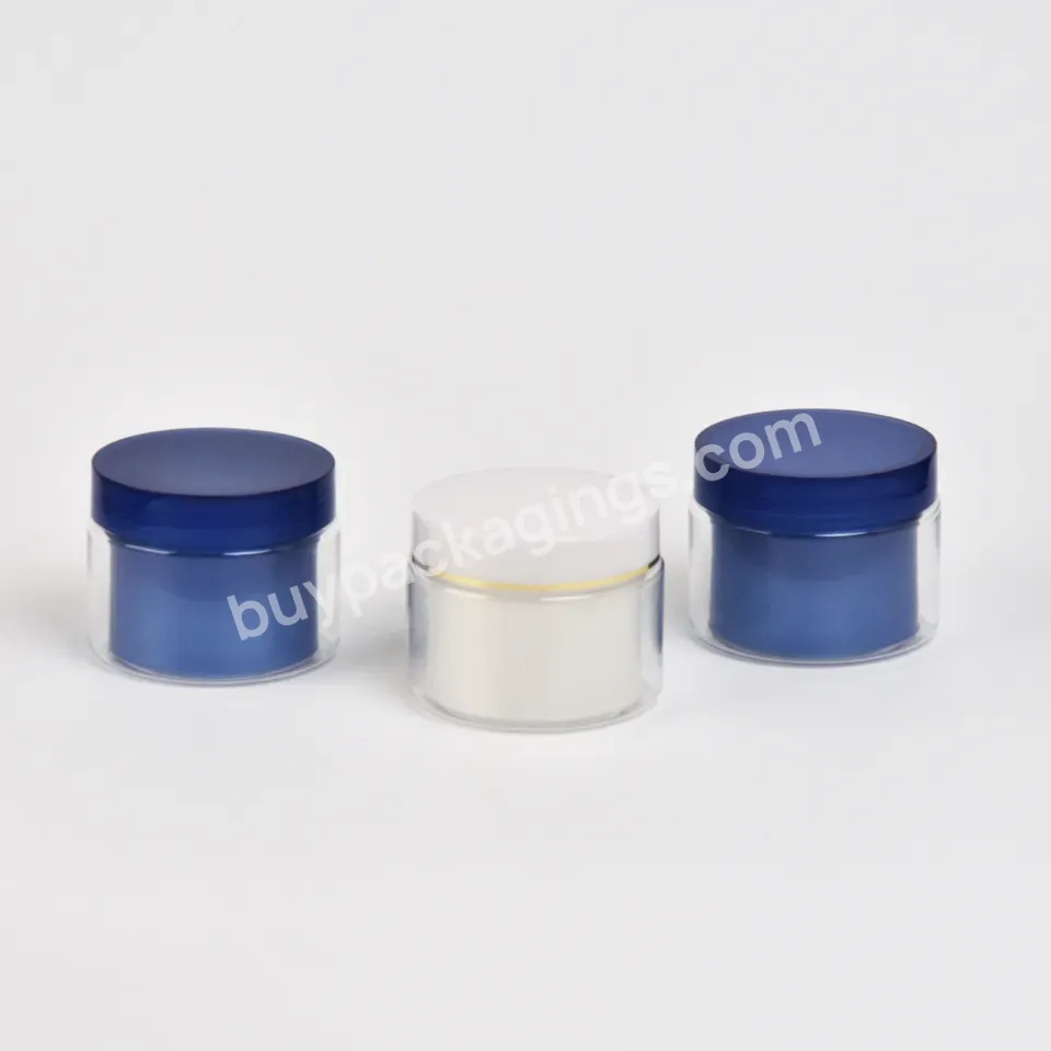 High Quality Ps Thick Plastic Cosmetic Set Blue Plastic Spray Bottle Body Lotion Skin Care Cream Jar