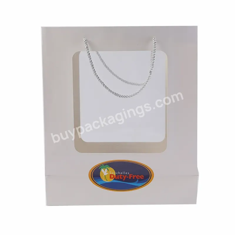 High Quality Recyclable Customized Gift Bags Garment Paper Shopping Bags With Handle Clothes With Clear Window