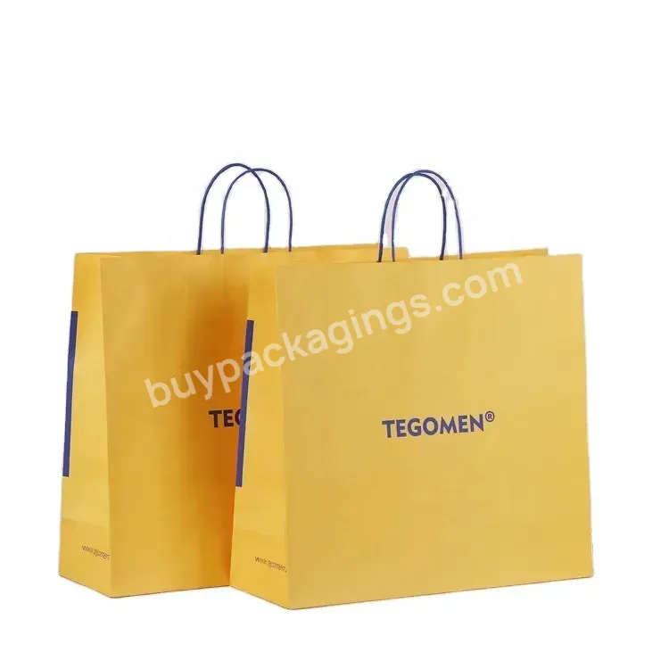 High Quality Recyclable Kraft Paper Bag With Own Logo Custom Shopping Paper Bag For Food With Handle Take Away Bag