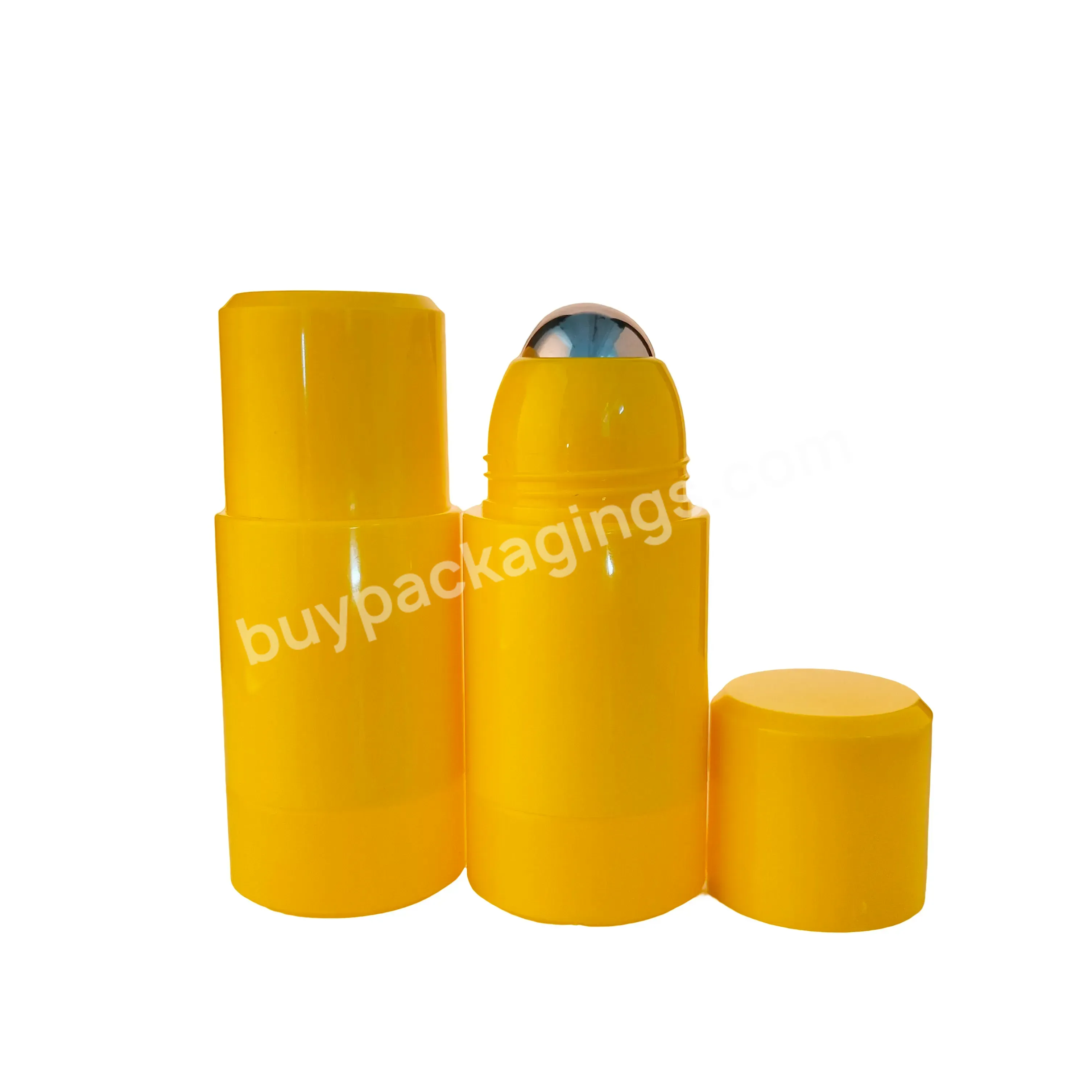 High Quality Refillable Plastic Roll On Bottle With Big Cap 75ml