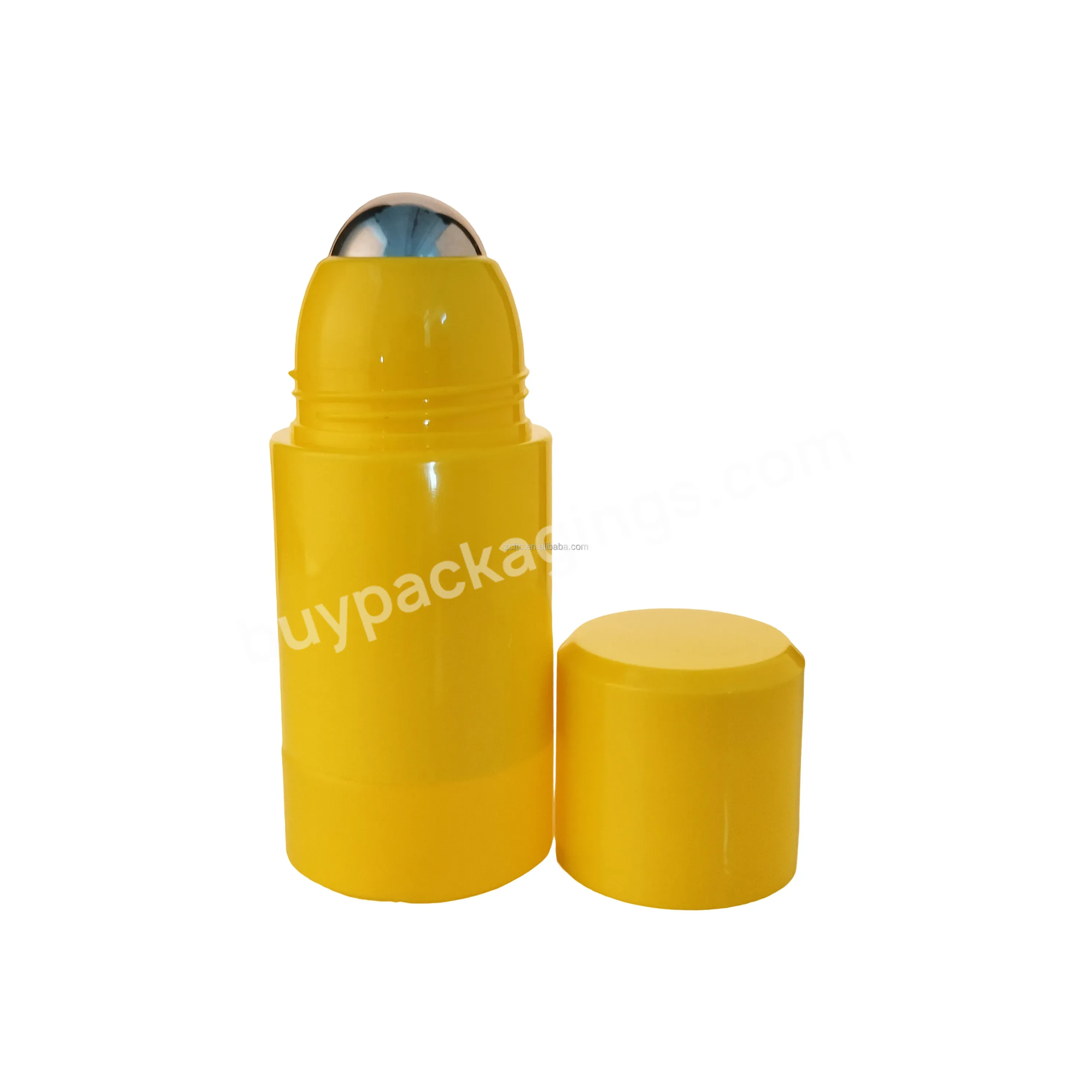 High Quality Refillable Plastic Roll On Bottle With Big Cap 75ml