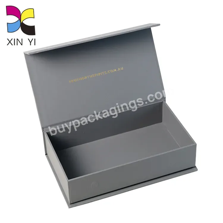 High Quality Rigid Jewelry Gift Box Book Shaped Custom Magnetic Flap Box