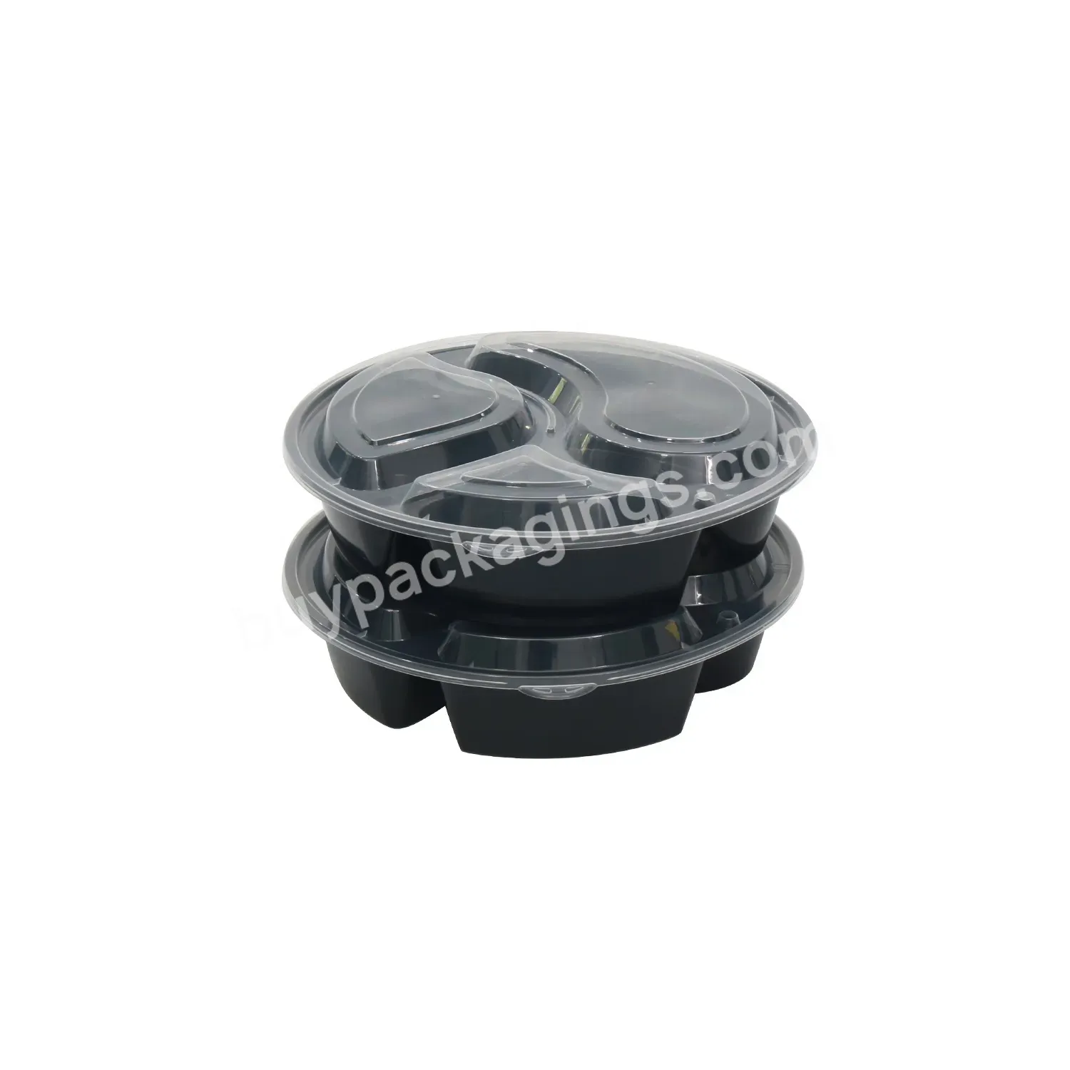 High Quality Round To Go Food Containers Disposable Hot Selling 3 Compartment Food Containers