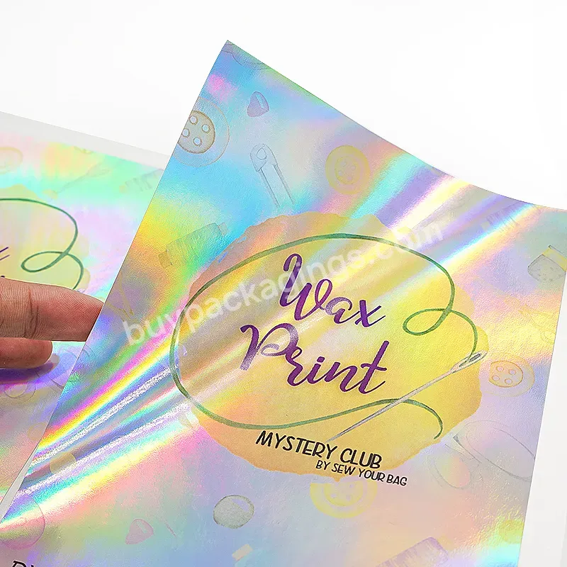 High Quality Self Adhesive Irregular Shape Holographic Logo Sticker Printing Custom Label