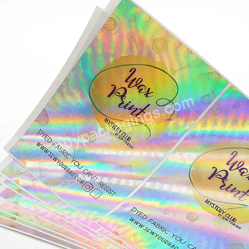 High Quality Self Adhesive Irregular Shape Holographic Logo Sticker Printing Custom Label