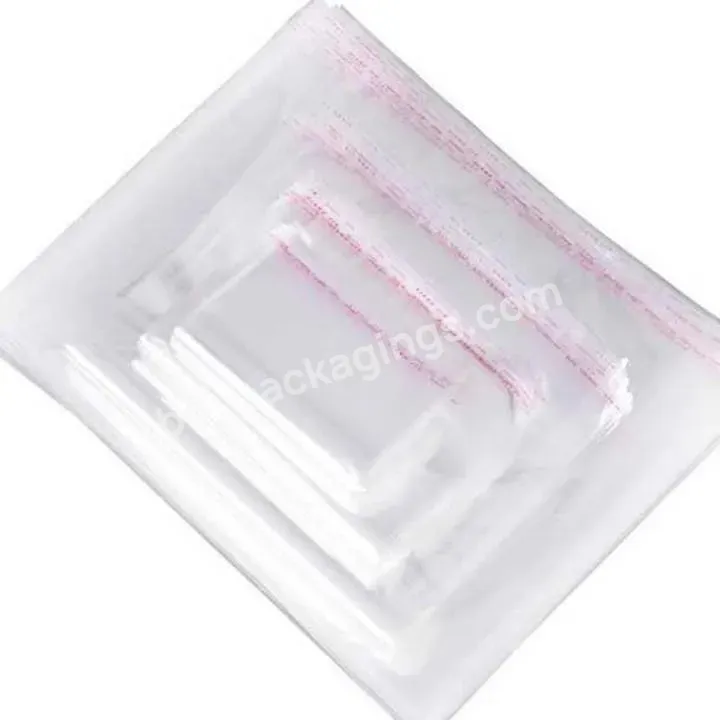 High Quality Self Adhesive Resealable Cellophane Poly Bags Transparent Opp Bag Clear Plastic Clothes Packaging Bags