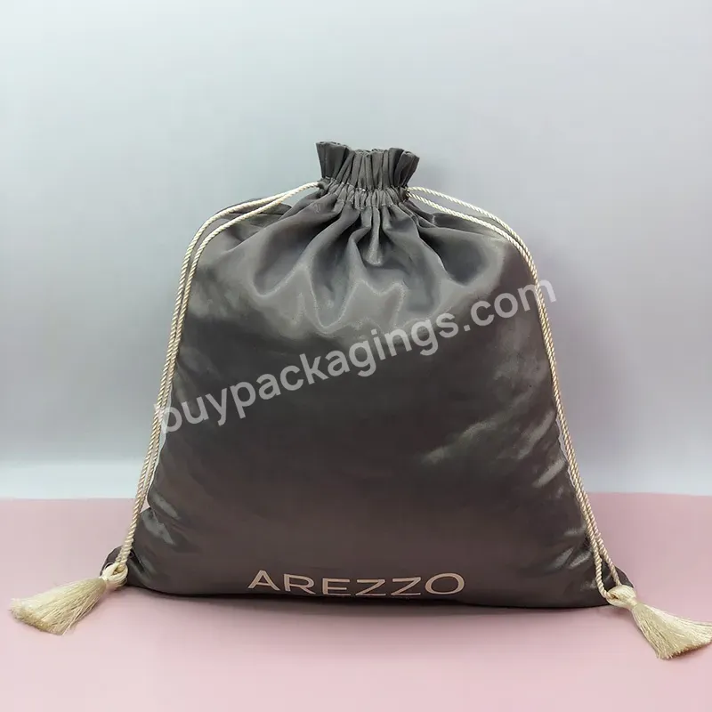 High Quality Soft Storage Packaging Custom Satin Drawstring Bags For Gift