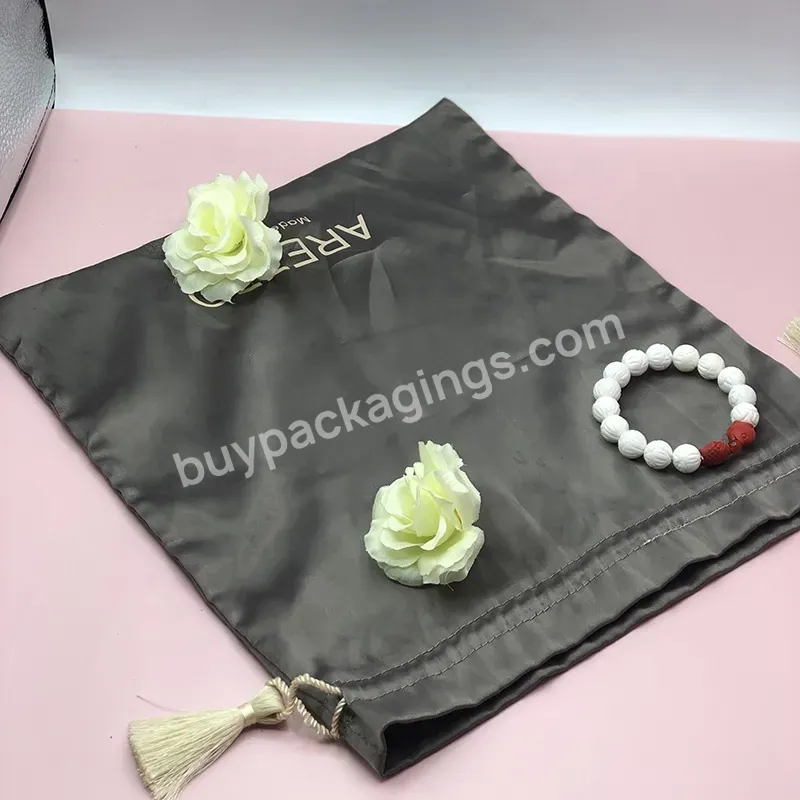 High Quality Soft Storage Packaging Custom Satin Drawstring Bags For Gift