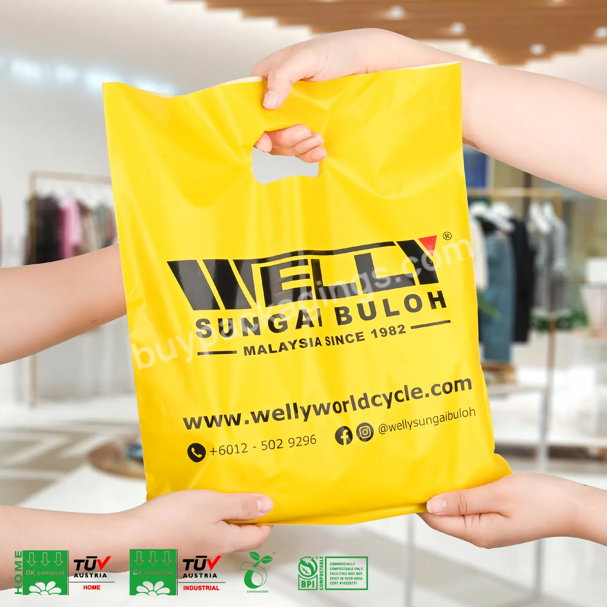 High Quality Special Plastic Die Cut Custom Shaped Mylar Bags Eco-friendly Shopping Bag Biodegradables Handle Bags