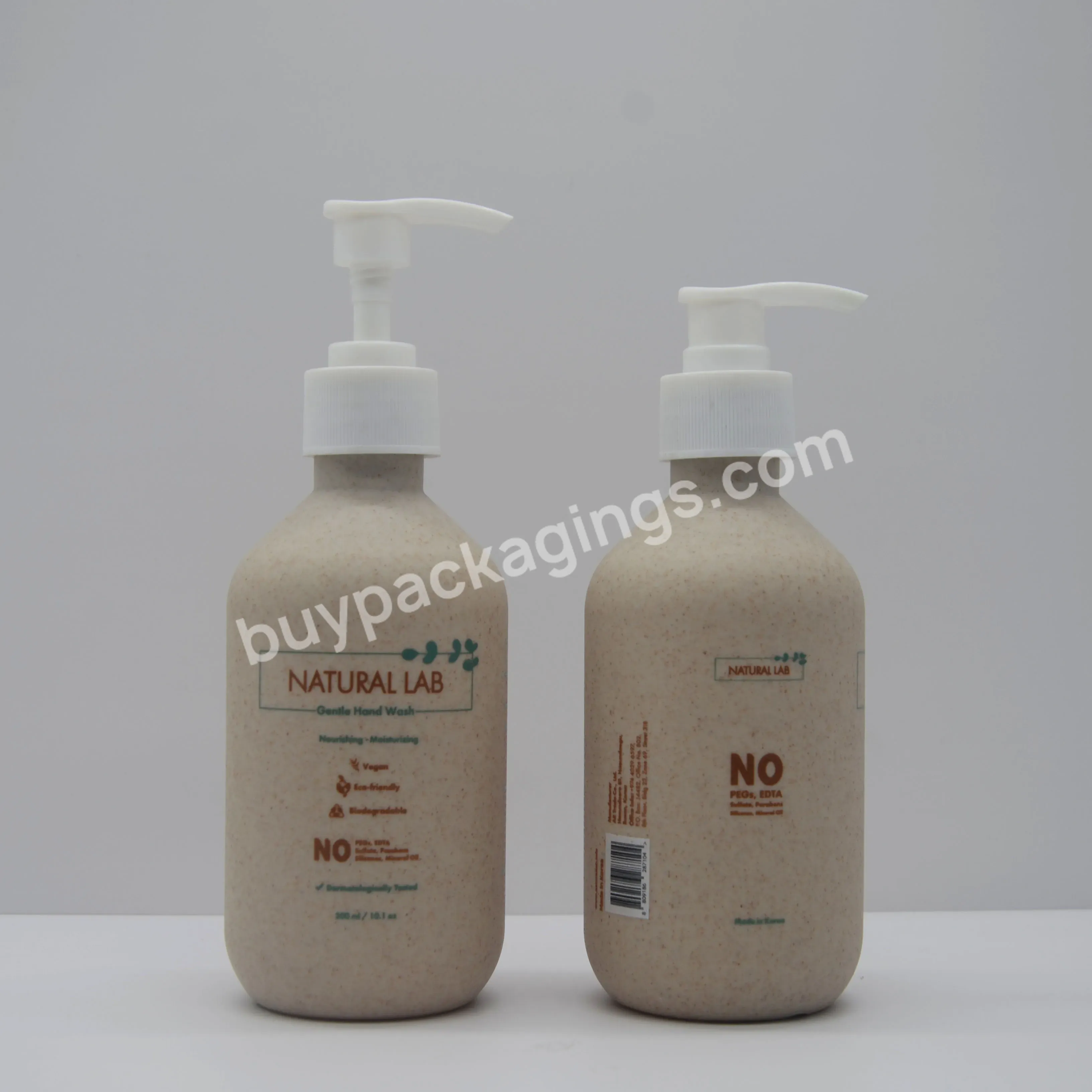 High Quality Suitable For Hotel Plastic Degradable Dispensing Bottle With Pump Head Wheat Straw Squeeze Lotion Bottle