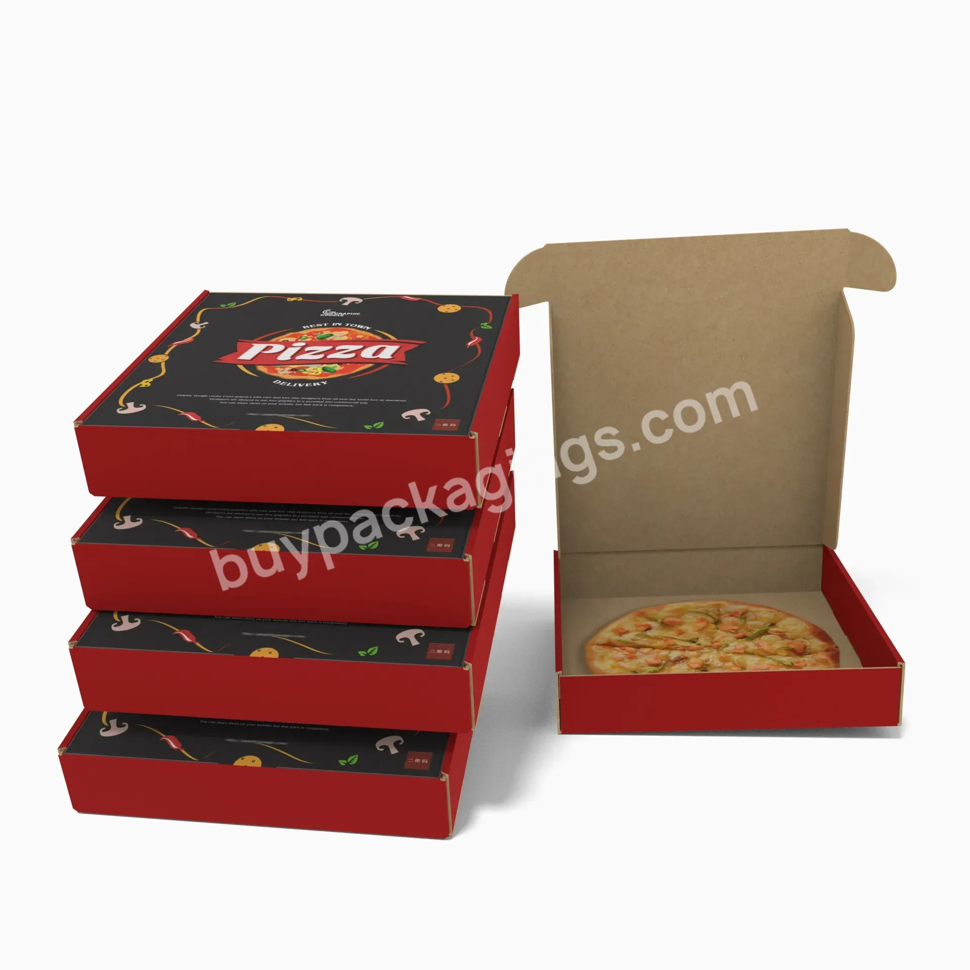 High Quality Take Away Customized Printing Pizza Box 10 Inch Paper Pizza Box