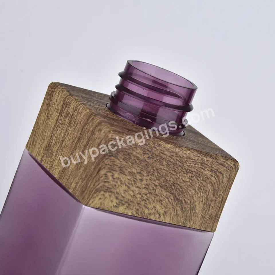 High Quality Transparent Purple Luxury 350ml Petg Plastic Square Bottle Packaging For Skin Care Free Sample Lotion Bottle