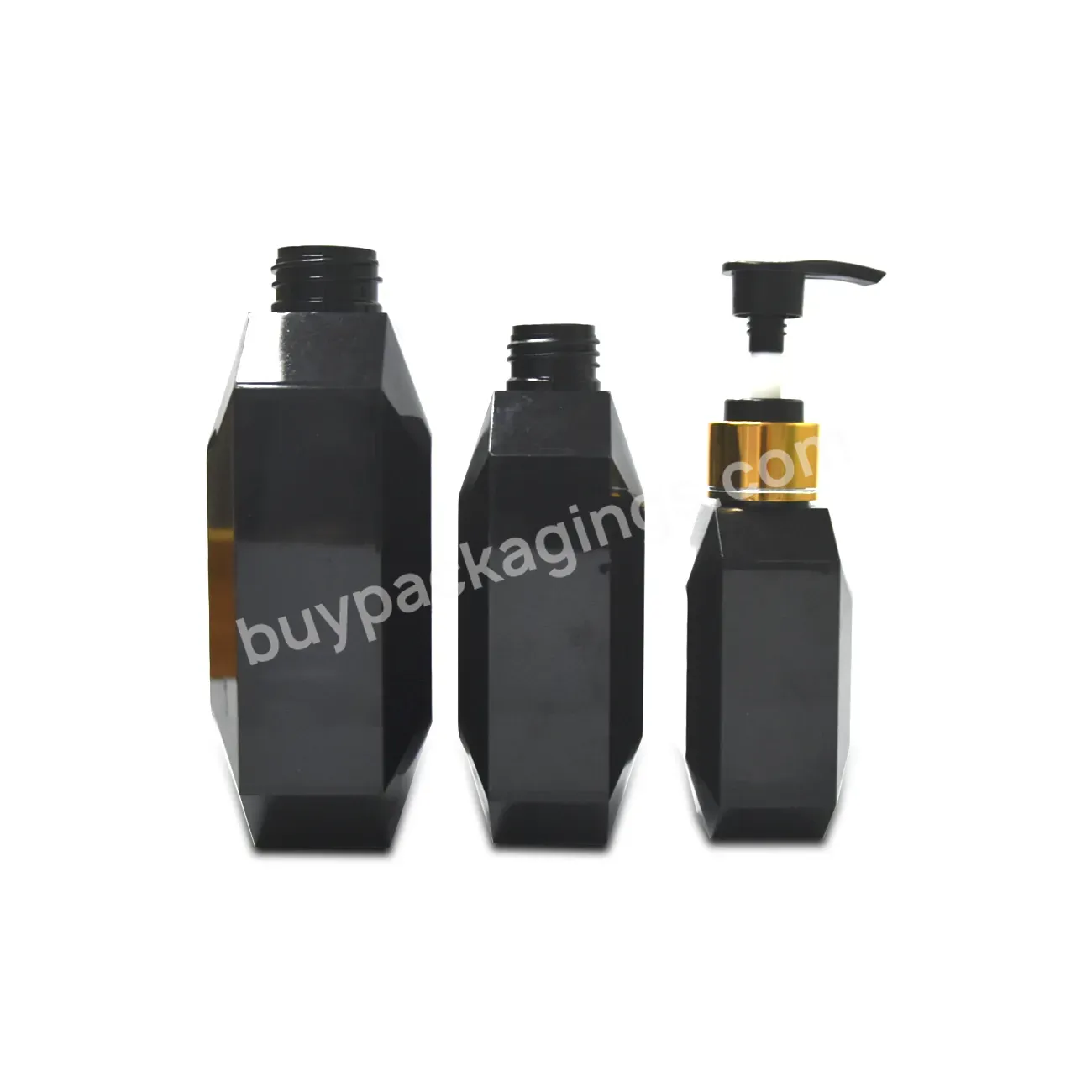 High Quality Unique Shape Petg Black Empty Hand Wash Plastic Bottles With Pump 120ml 250ml 400ml Shampoo Bottle