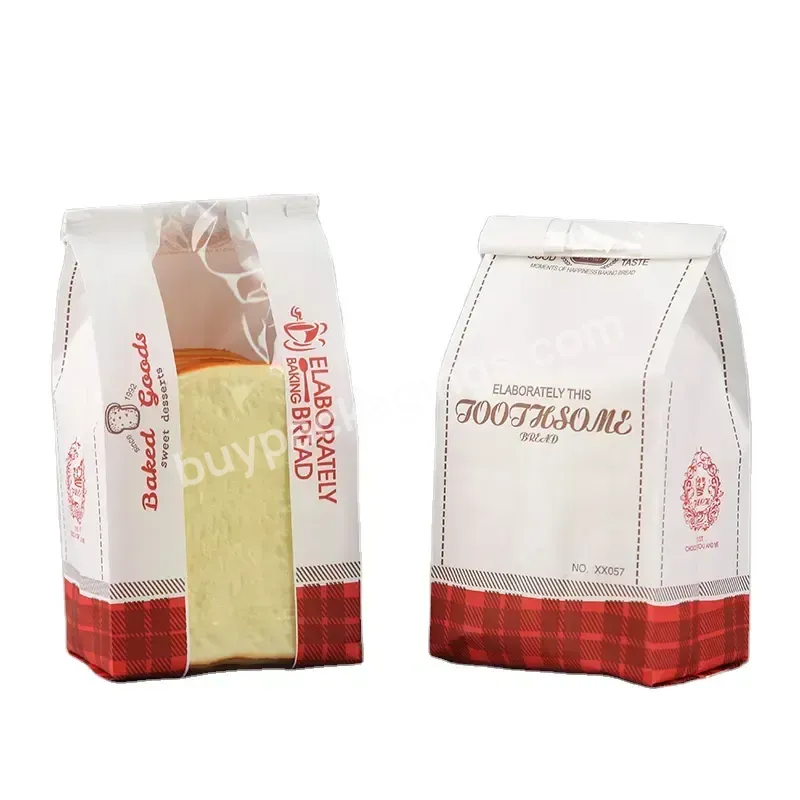 High Quality Upright Brown Kraft Paper Resealable Donut Toasted Food Storage Bag With Clear Window