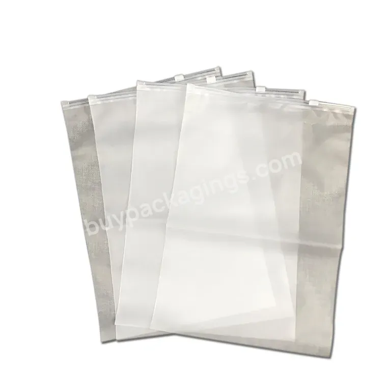 High Quality Waterproof Plastic Bag Custom Logo Frosted Pe Zipper Poly Clothing Packaging Bag