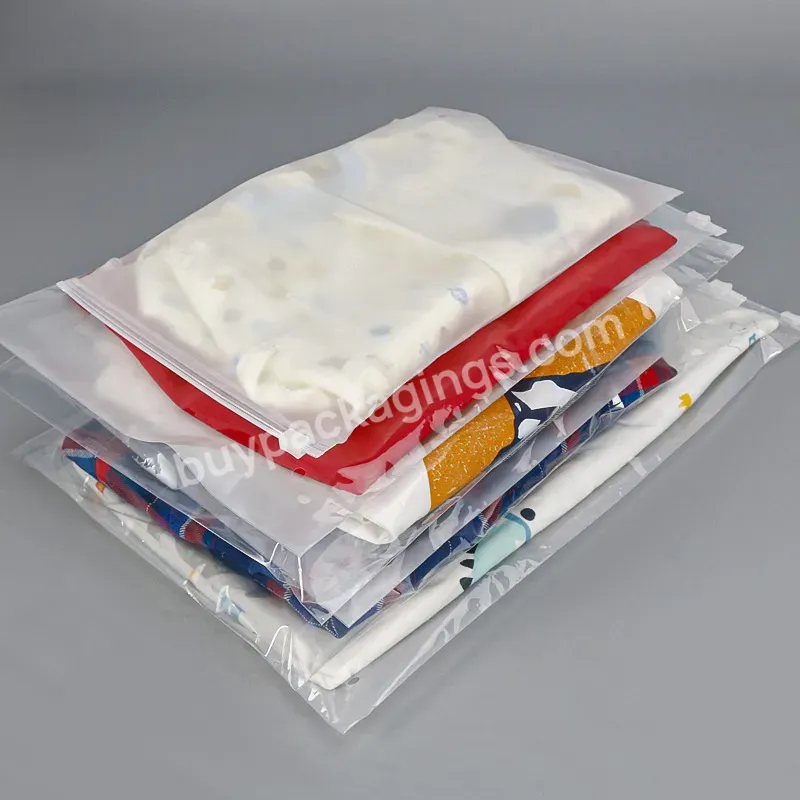 High Quality Waterproof Plastic Bag Custom Logo Frosted Pe Zipper Poly Clothing Packaging Bag