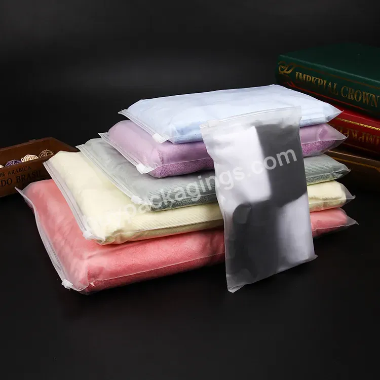 High Quality Waterproof Pvc/pe Frosted Zip Lock Bag In Scarf /sock /towel Packaging